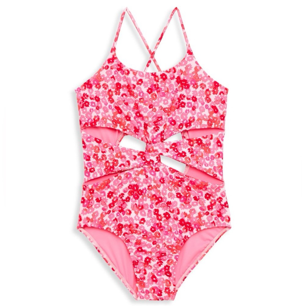Peixoto Pink Floral Cutout One-Piece